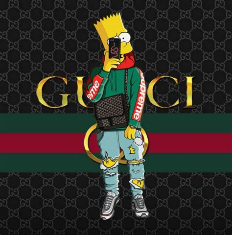 bart simpson gucci supreme|gucci bart simpson chain.